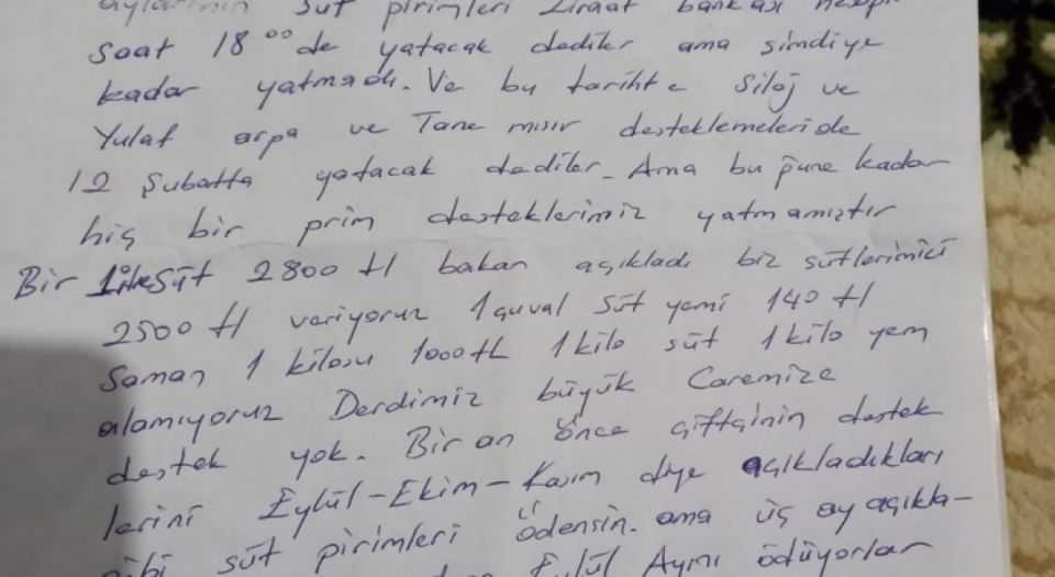 Süleyman Girgin çiftçinin mektubunu Mecliste okudu