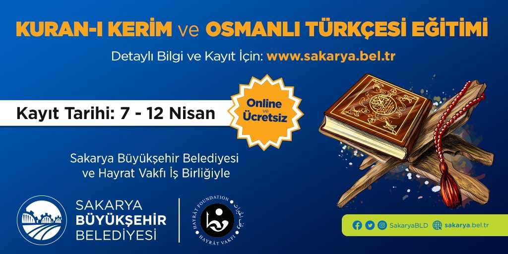 Sakaryada Kuran’ı Kerim ve Osmanlı Türkçesi eğitimleri başlıyor
