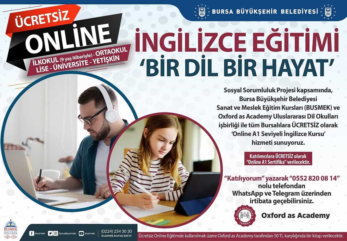 Bursalılara yabancı dil eğitimi fırsatı