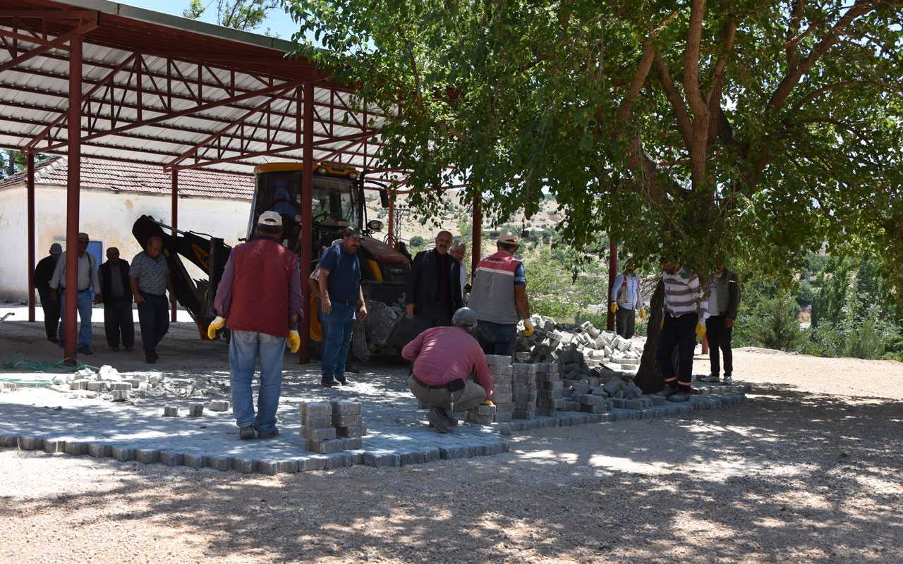 Malatya Doğanşehir’de kilitli taş çalışmaları