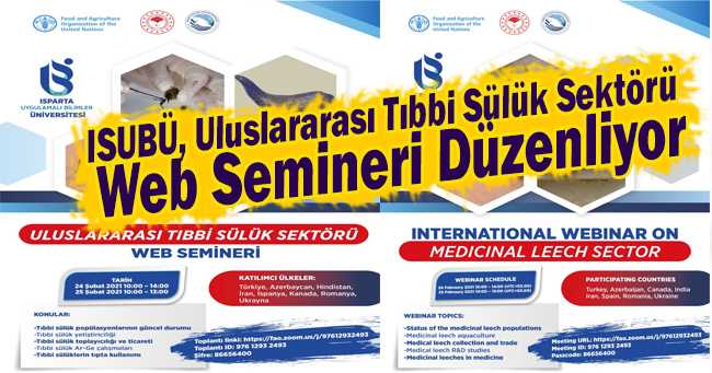 ISUBÜ, Uluslararası Tıbbi Sülük Sektörü Web Semineri Düzenliyor