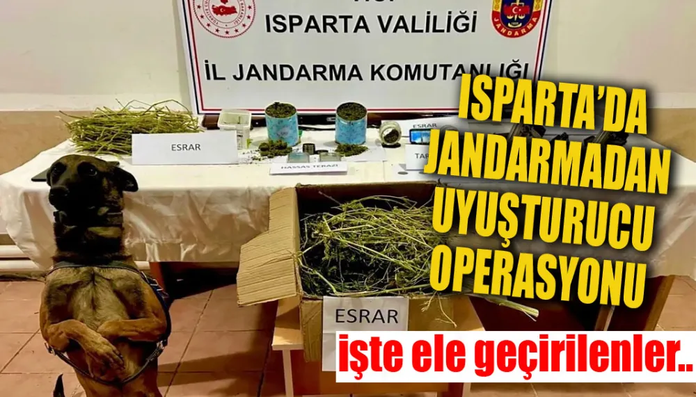 Isparta’da jandarmadan uyuşturucu operasyonu