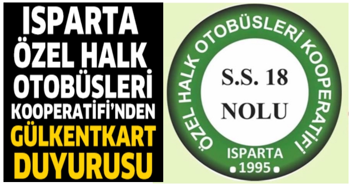 ISPARTA HALK OTOBÜSLERİNDEN GÜLKENTKART DUYURUSU