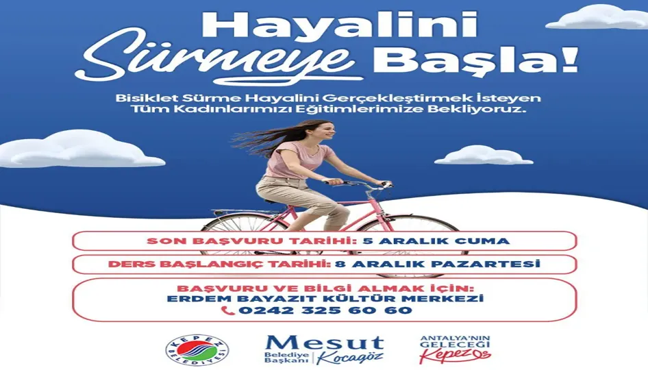 Kepez’de kadınlara özel bisiklet eğitimi
