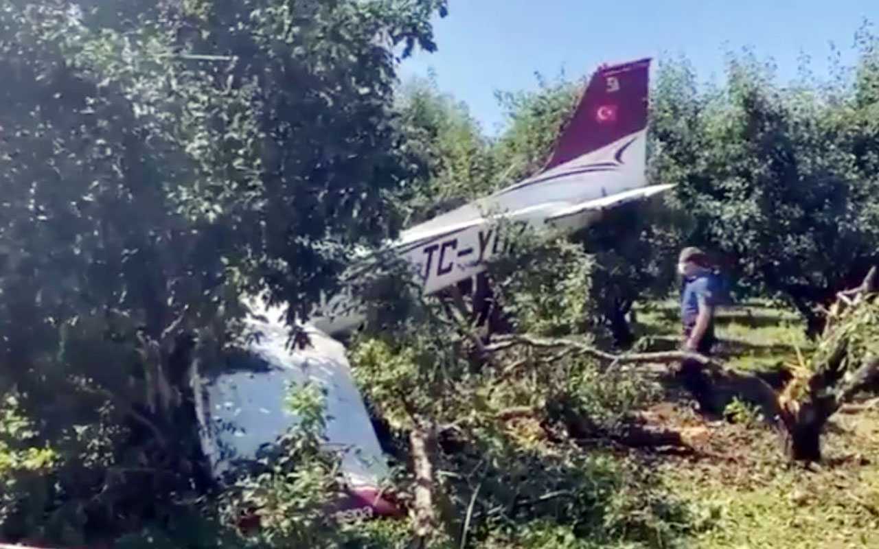 Bursa’da eğitim uçağı bahçeye iniş yaptı: 2 yaralı!
