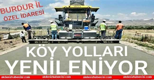 BURDUR KÖY YOLLARI SIKIŞTIRILMIŞ BETON İLE YENİLENİYOR