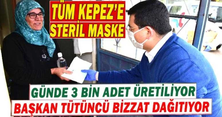 Tüm Kepez’e steril maske