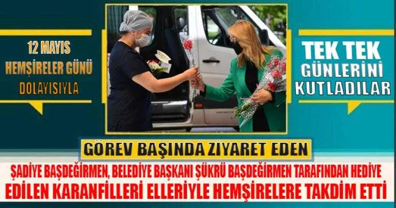 Başdeğirmen çifti hemşireleri unutmadı
