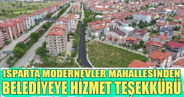 Isparta Modernevler Mahallesinden Belediyeye Hizmet Teşekkürü