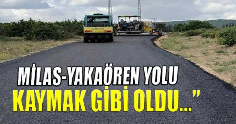 Milas Millet Bahçesi ile Yakaören köyü arasına kaymak gibi yol
