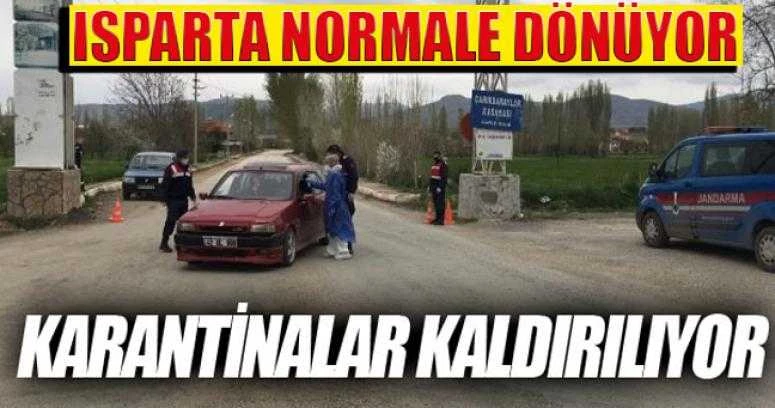 Isparta’da 2 yerleşim yerinde karantina kaldırılıyor