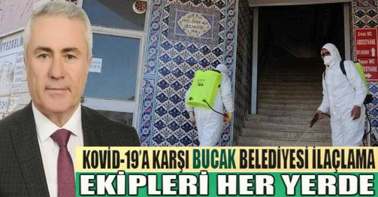Kovid-19’a Karşı Bucak Belediyesi İlaçlama Ekipleri Her Yerde