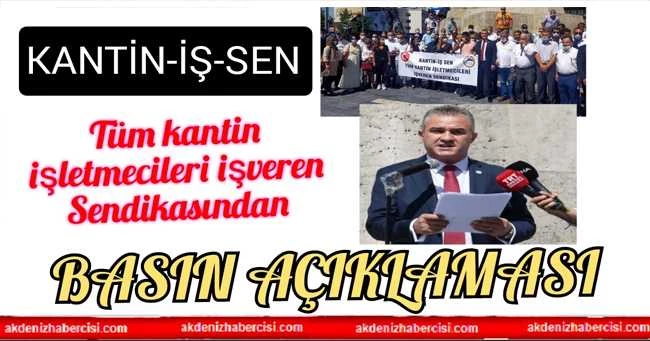 KANTİNCİLER SESLERİNİ DUYURMAK İÇİN BASIN AÇIKLAMASI YAPTI