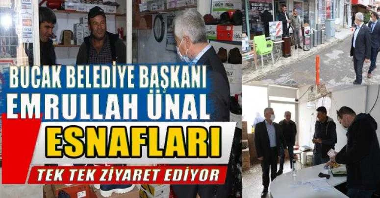 Başkan Ünal Bucaklı esnafı tek tek ziyaret ediyor