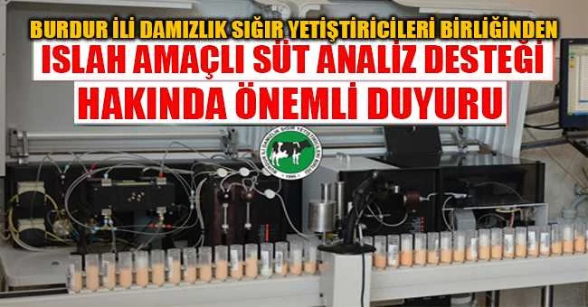 Burdur İli Damızlık Sığır Yetiştiricileri Birliğinden Duyuru