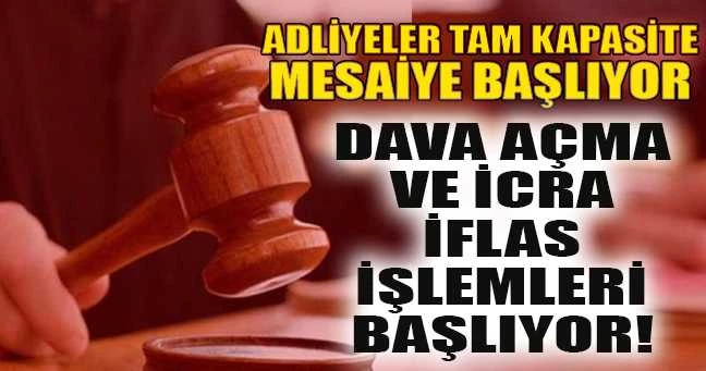 Dava açma ve icra iflas işlemleri başlıyor!