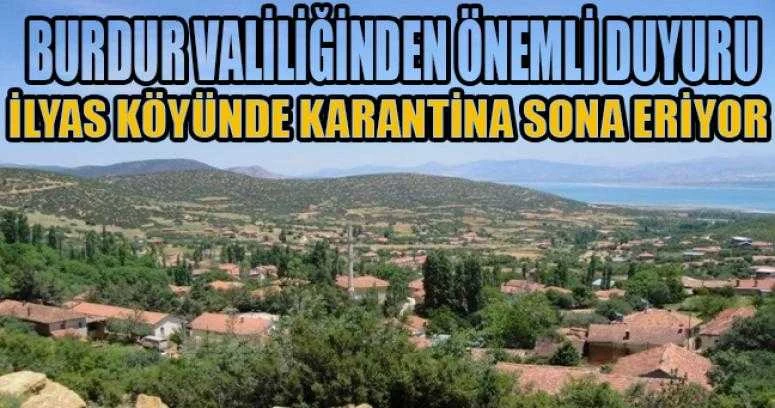 Burdur İlyas Köyünde Karantina Sona Eriyor