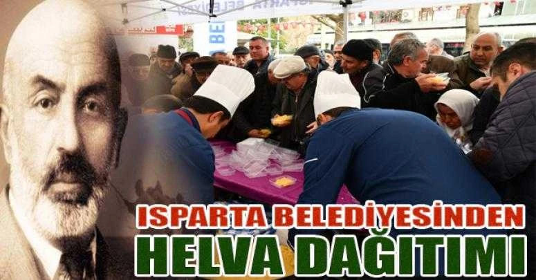 Isparta Belediyesinden helva dağıtımı