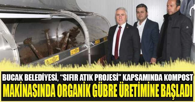 Bucak Belediyesi, “Sıfır Atık Projesi” kapsamında kompost makinasında organik gübre üretimine başladı