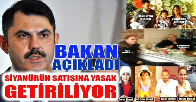 Son Dakika: Bakan Kurum açıkladı: Siyanürün satışına yasak getiriliyor