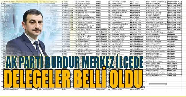 AK PARTİ MERKEZ İLÇEDE DELEGELER BELLİ OLDU