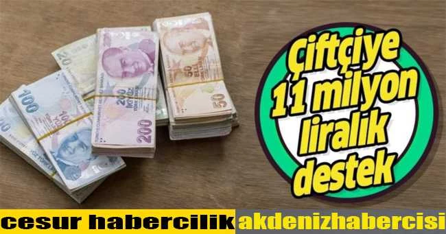 Çiftçiye 11 milyon liralık destek paketi